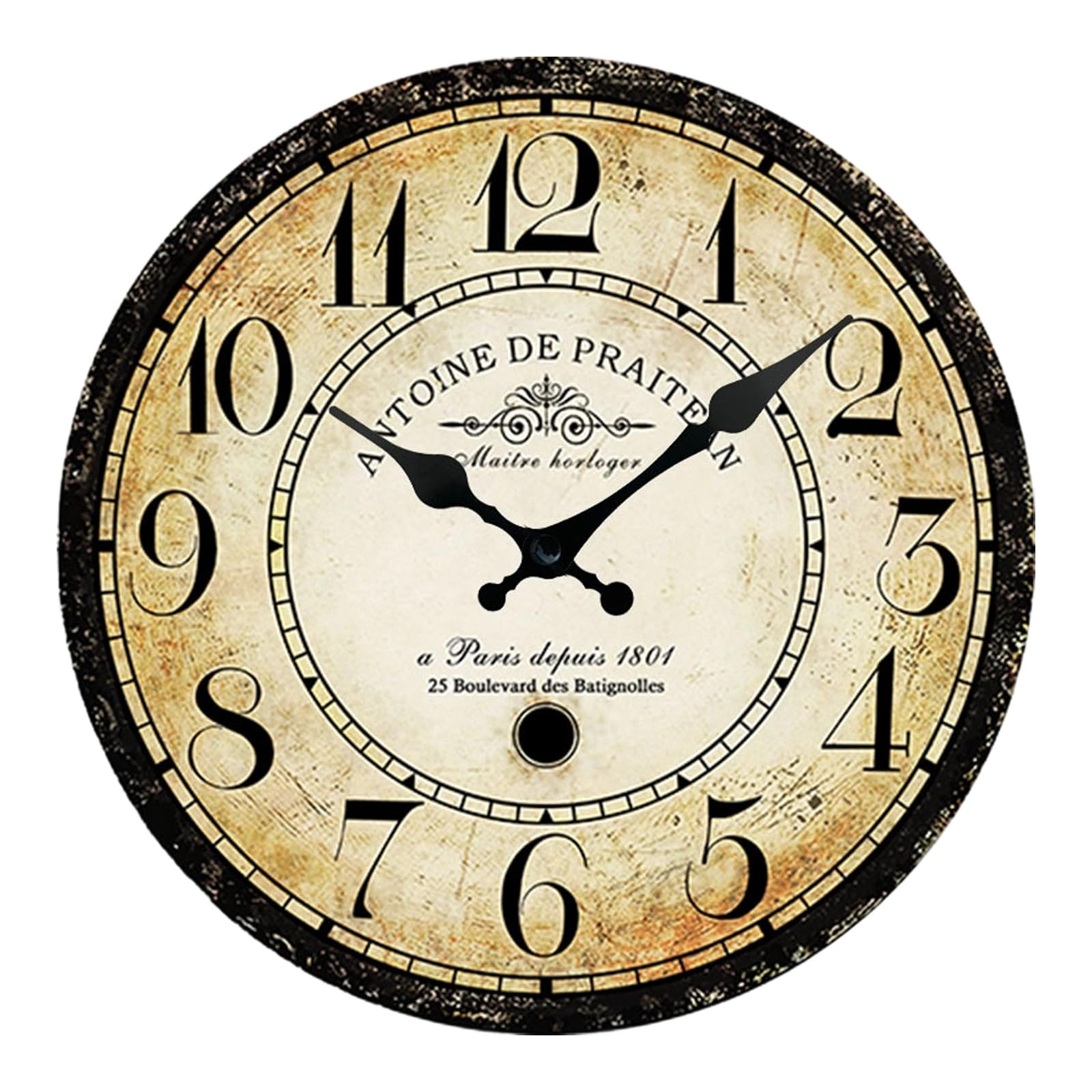 Hredyqw Rustics Clock for Kitchen Decorative Clock Wall Clocks Battery Operated Analog Annual Rings Wall Clocks None