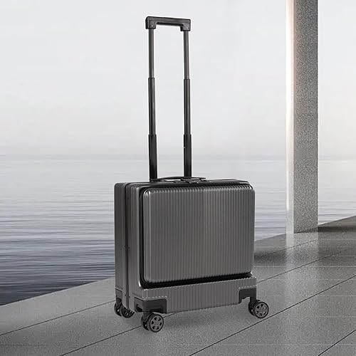 Miniatura 2 de Maleta de mano de 18 pulgadas con bolsillo frontal para portátil, carcasa rígida ligera ABS+PC+Maleta con marco de aluminio con bloqueo TSA, puerto