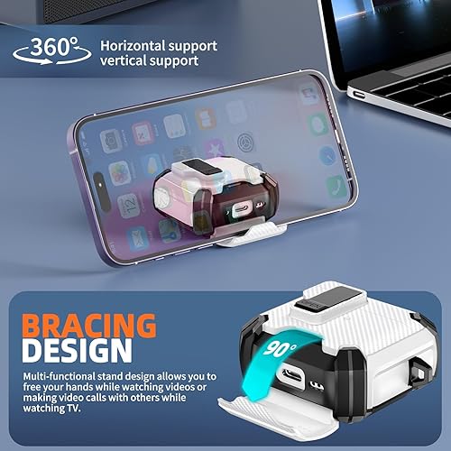 Miniatura 3 de Inesore Funda compatible con AirPods 4 con soporte para teléfono y kit de limpieza, compatible con MagSafe, bloqueo automático magnético para