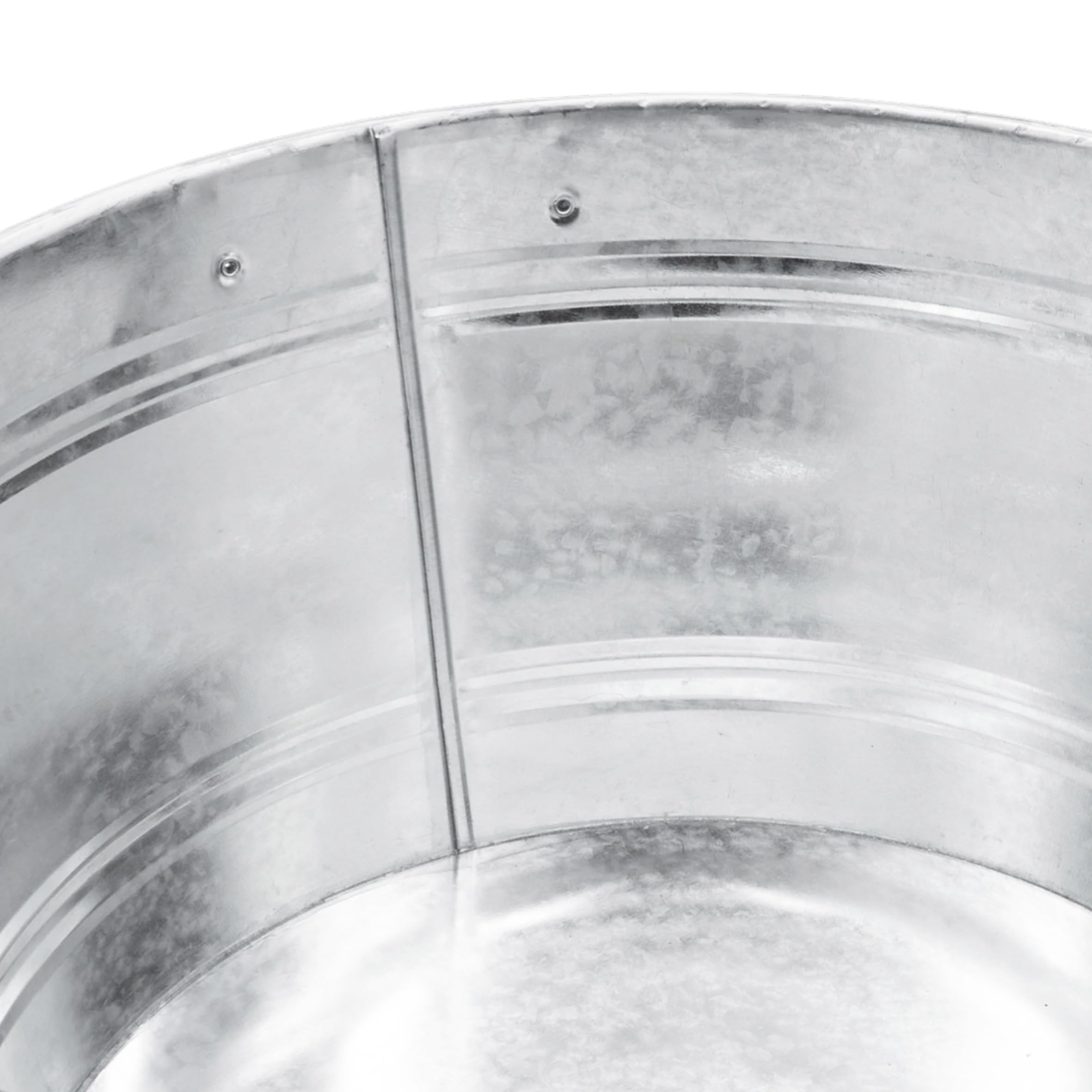 Spetebo Bandeja de zinc para estanque ornamental, 25 L, con asas de cuerda de yute, 45 x 22 cm, cuenco redondo plateado galvanizado para jardín, mini estanque de jardín, macetero, macetero, decoración