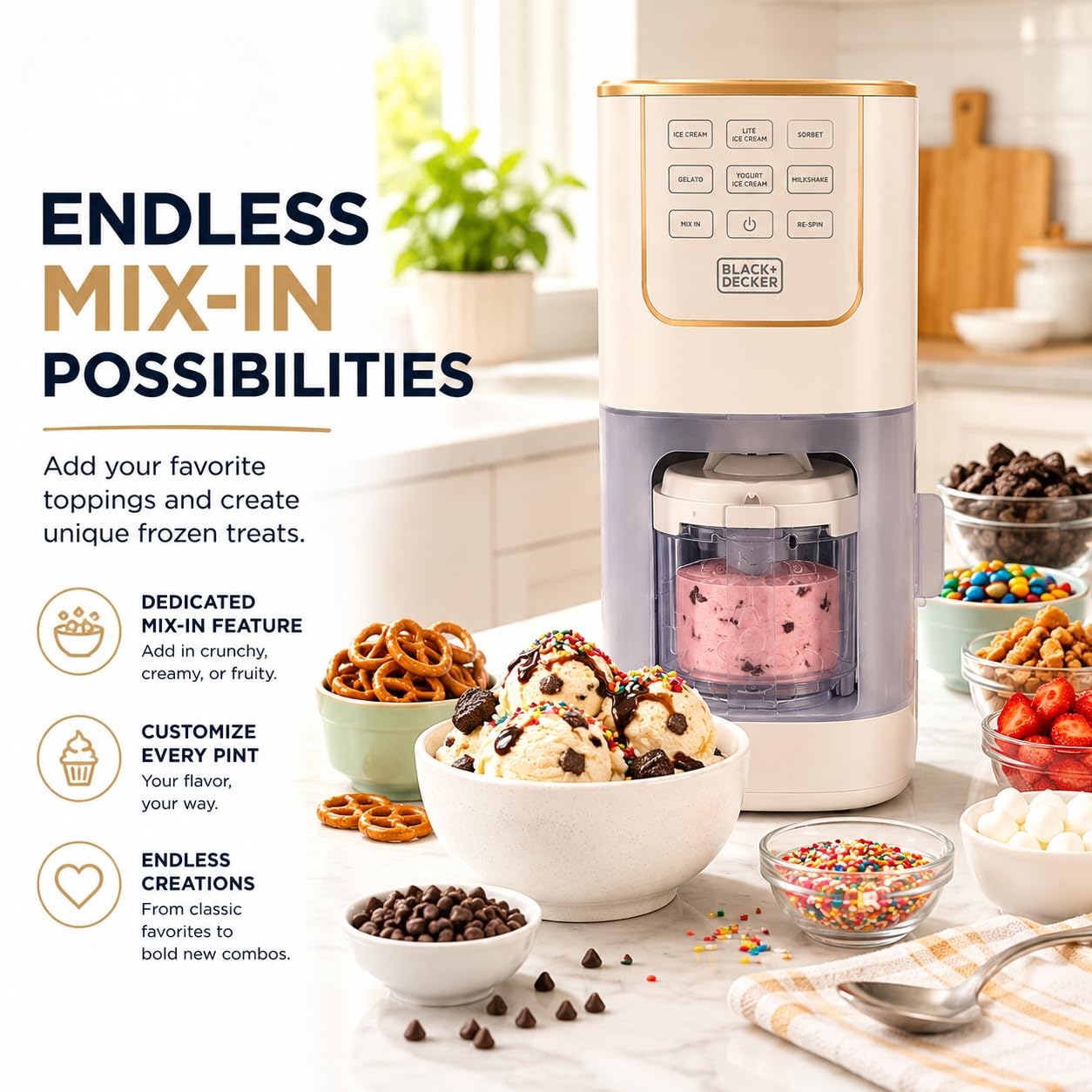BLACK+DECKER Ice Cream Maker - Make Custom Treats -5 BLACK+DECKER Ice Cream Maker - Make Custom Treats -5