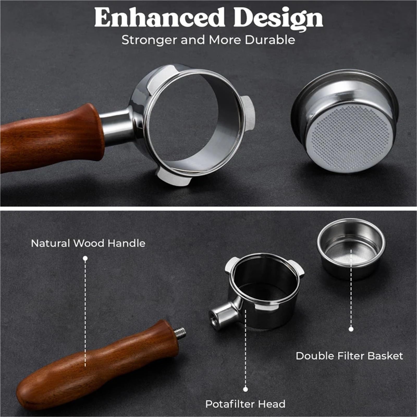 1 unidad de portafiltro repuesto for cafetera espresso, compatible con accesorios for máquinas café(58mm)