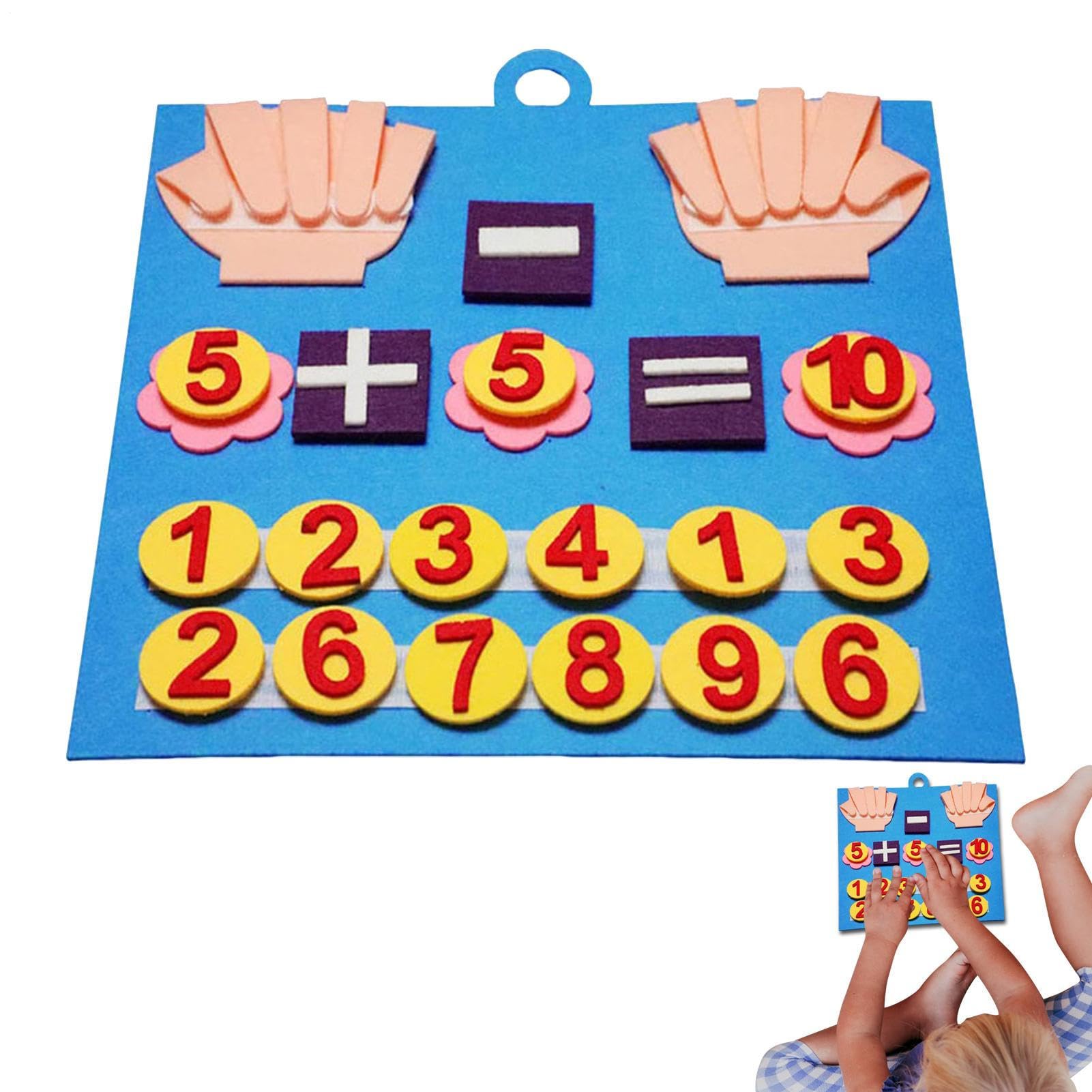 Tavola In Feltro – Giocattolo Per Contare I Bambini, Numeri Con Le Dita | Set Di Manipolazione Matematica Prescolare, Gioco Di Educazione Precoce, Per L'apprendimento Di Addizioni E Sottraz