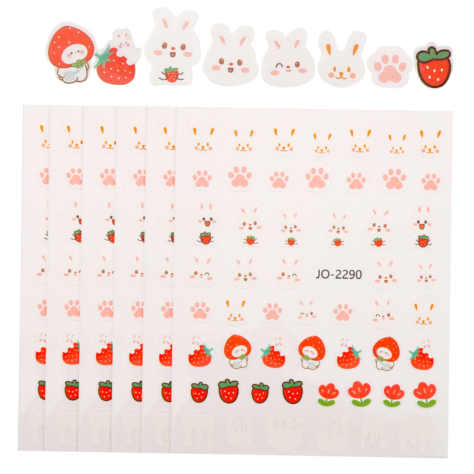 FRCOLOR 4 Juegos De Pegatinas De Conejito Para Uñas Decoración Navideña Para Mujeres 10 Hojas X 4
