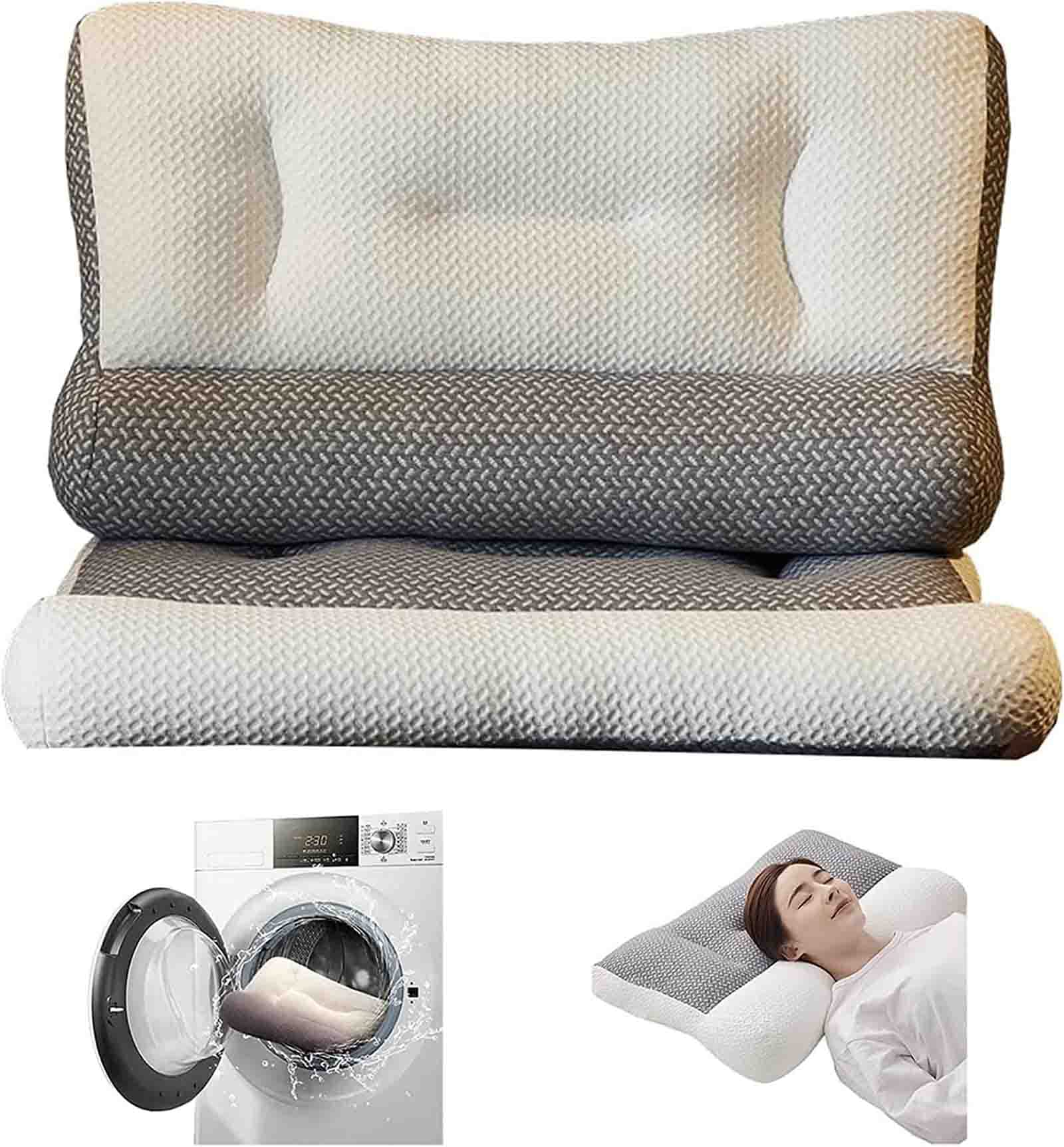 Orthopedic Contour Pillow for Neck and Shoulder Pain Super Ergonomic Cervical Support Pillow Large Bed Pillow with White Cover 40x60cm