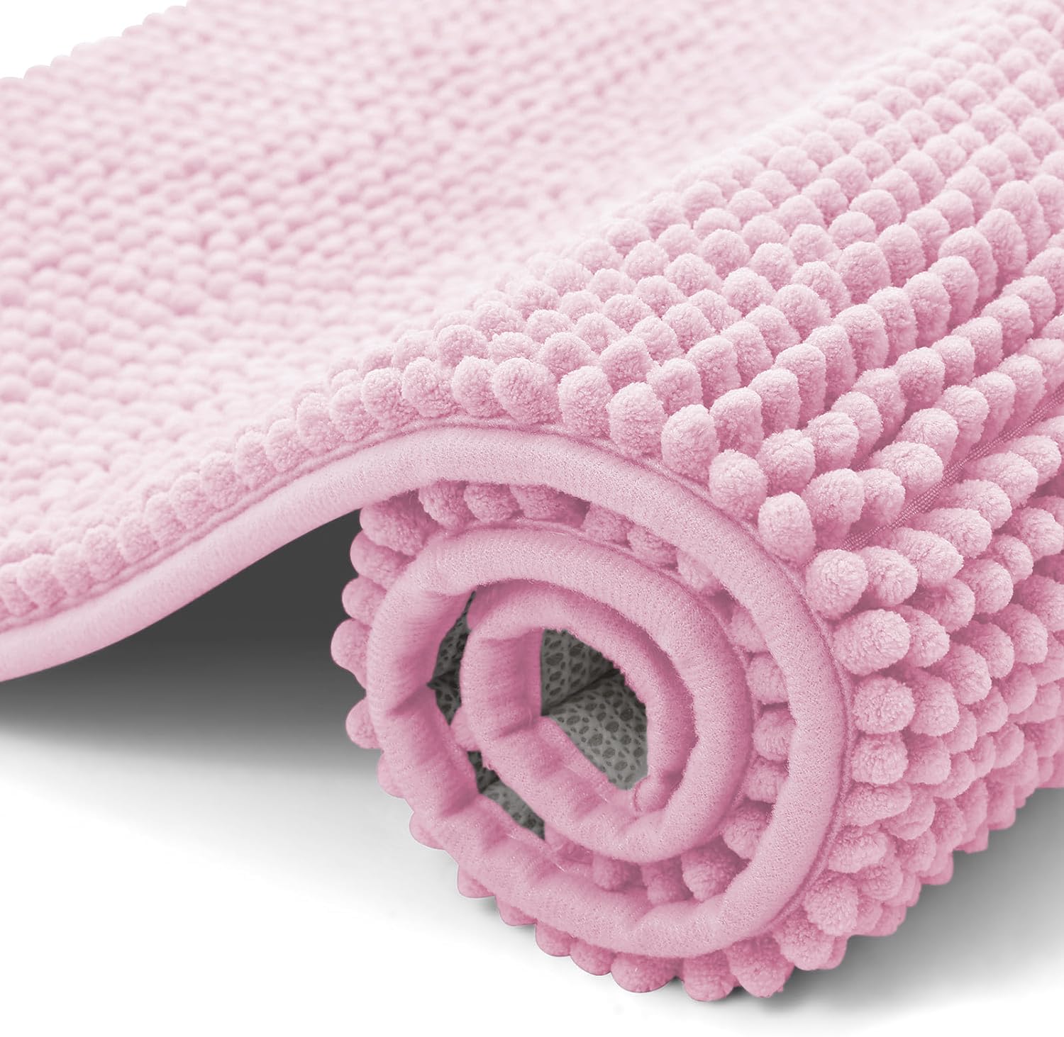 smiry Non Slip Chenille Bath Mat, 50 x 80 cm, Extra Soft Bathroom Mat