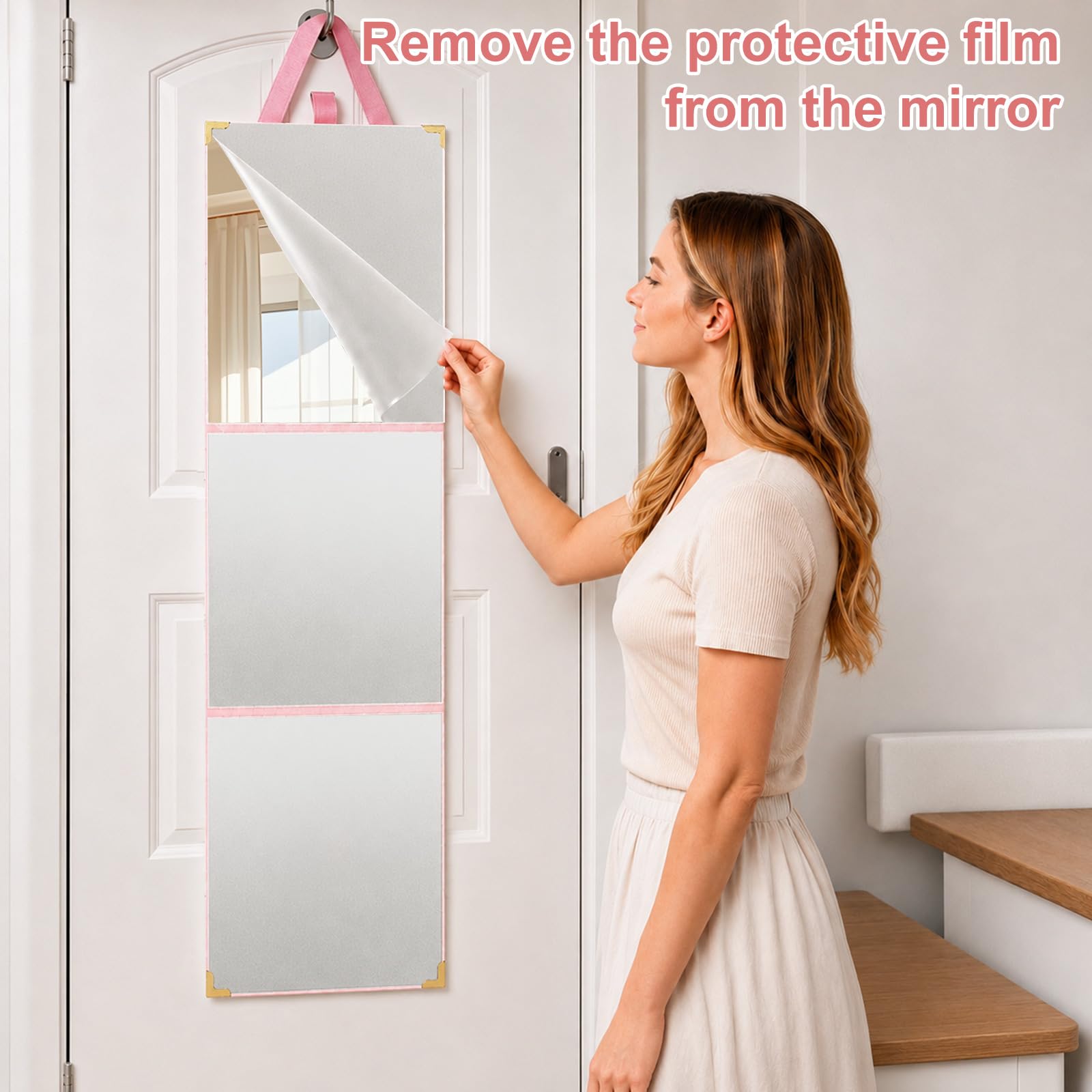 Foldable Full-Length Travel Mirror, 49"L x 11"W Acrylic Shatterproof Mirror