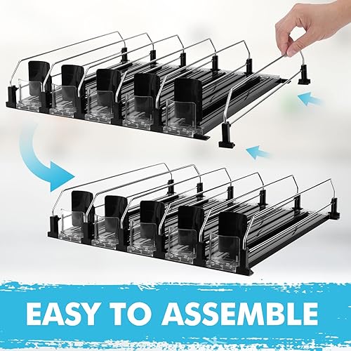 Miniatura 7 de Dispensador de bebidas para refrigerador, organizador de latas de soda autoempuje para refrigerador, 5 filas ya montadas, dispensador automático de