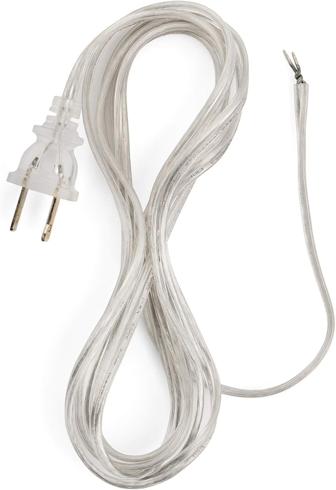 12 Foot Silver Lamp Electrical Cord for Making New Lamps