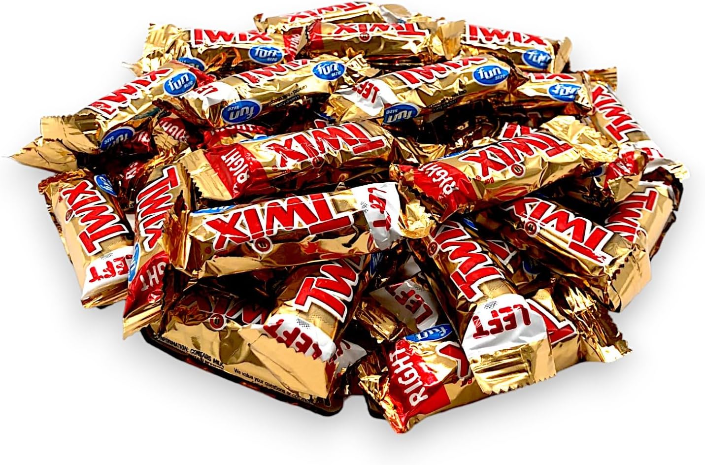 Twix Candy Bars, Fun Size/Mini, Bulk Individually Wrapped, 1.5lbs - Premium Milk Chocolate Candy with Cookie Caramel (24 ox), Ideal for Parties and Gatherings