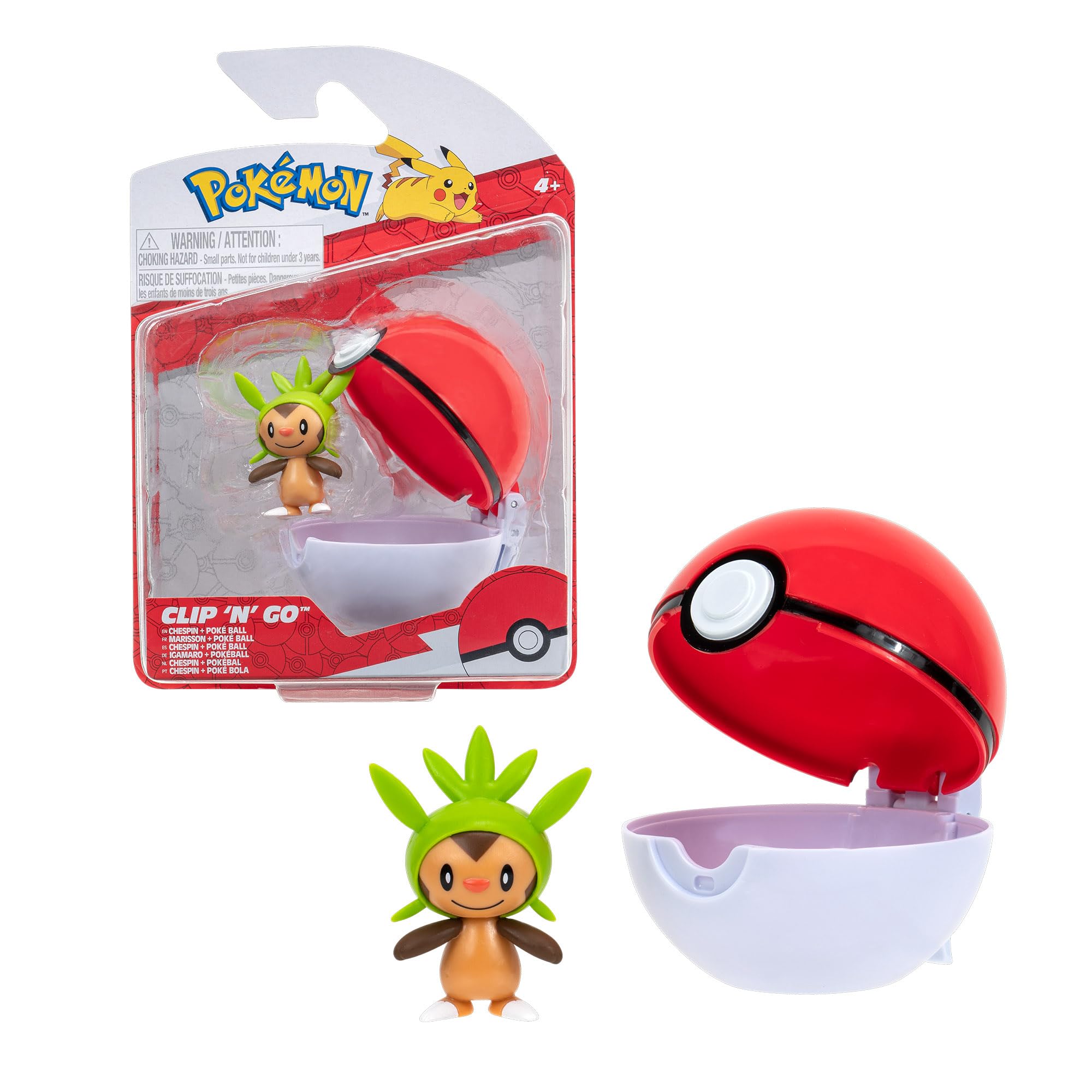 Pokémon Clip ‘N’ Go Chespin Includes 2-Inch Battle Figure and Poké Ball Accessory