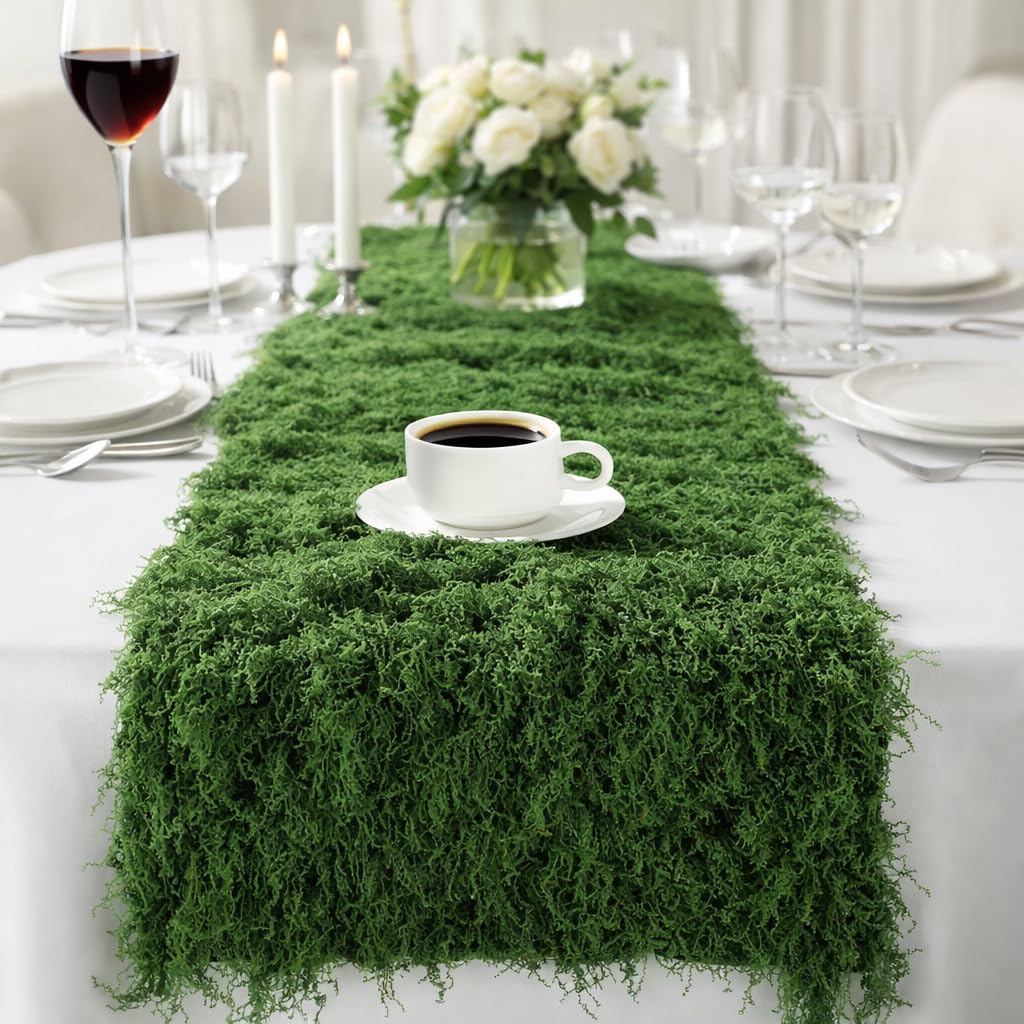 Preserved Green Moss Mat for Decoration Carpet Grass Wall, Natural Decorative for Plants Indoor with Base Fabric, Artificial Moss Mat for Wedding, Floral DIY (19.68 * 39.37 inch)-image-38