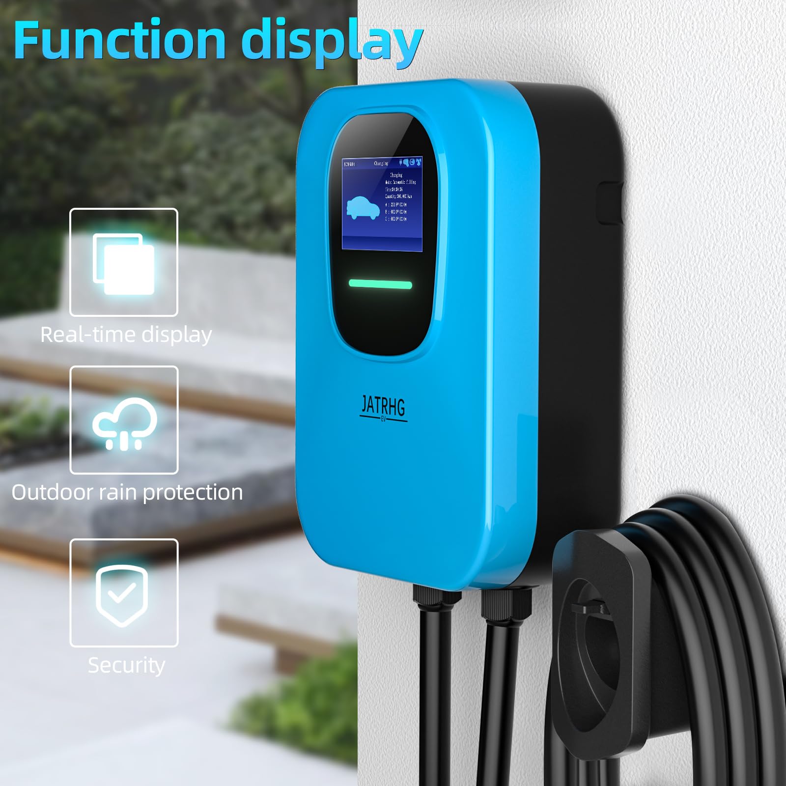 Trójfazowa ładowarka EV 22KW - Typ 2, 32A, Kabel 8M - stacja szybkiego ładowania IEC 62196-2 Wallbox