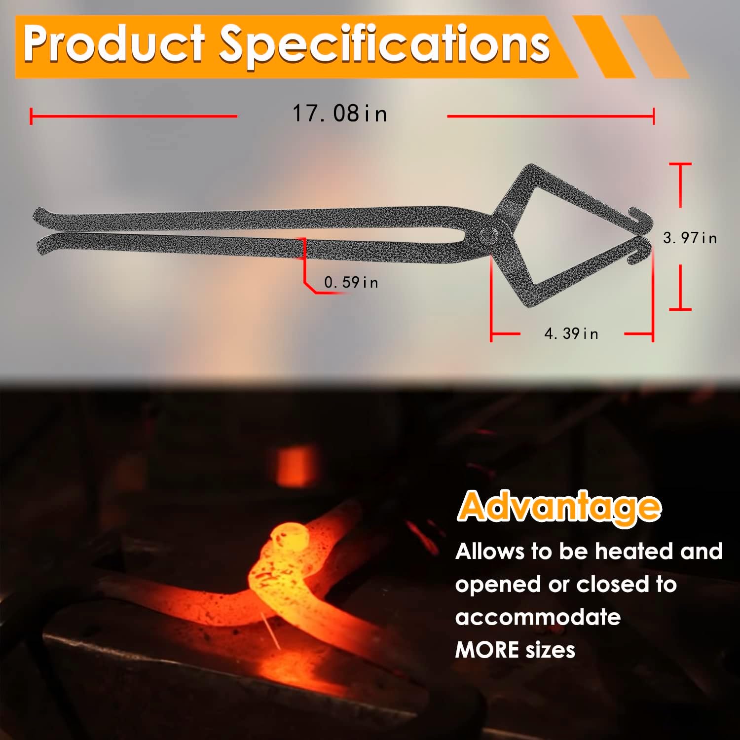 Blacksmith Pick Up Tongs Hammer Tongs Axe Eye Tongs for Beginner & Professional Blacksmiths Hammer, Axes & Small Sledges Making