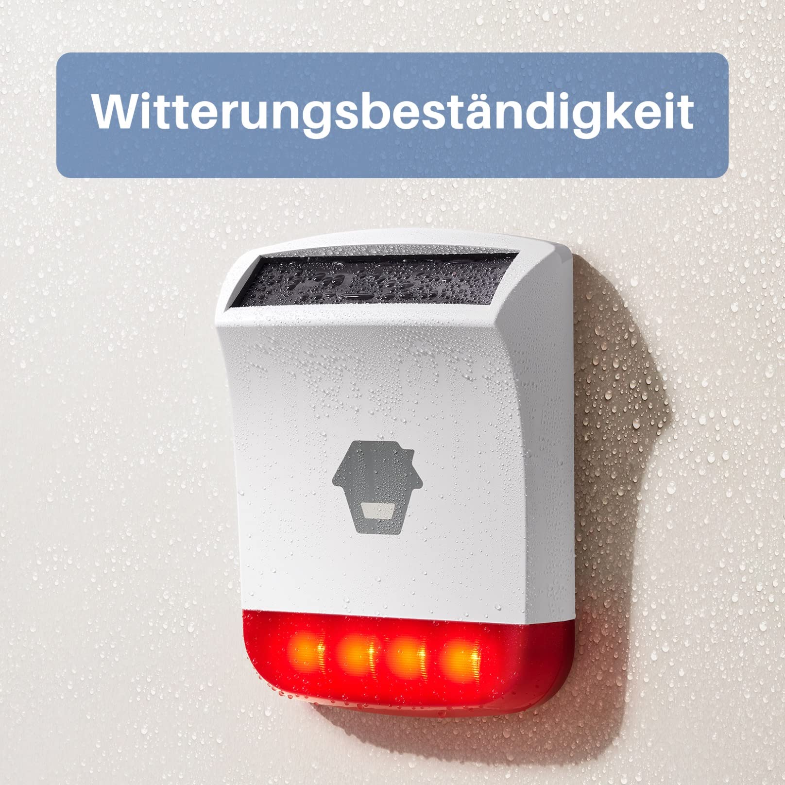 Chuango SPS-260 - solarbetriebene Außensirene, Einbruchalarm, rot blinkendes Stroboskoplicht, 110 dB Lautstärke, Schutzklasse IP55
