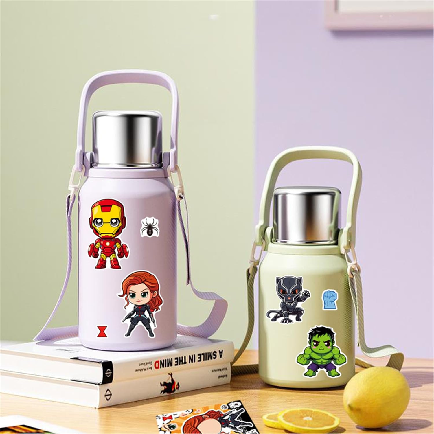 24 Sheets Make Your Own Superhero Stickers for Kids, Make a Face Sticker, Classroom Rewards, Art Craft Party Supplies for Laptop Water Bottle Phone Cace (Superhero)