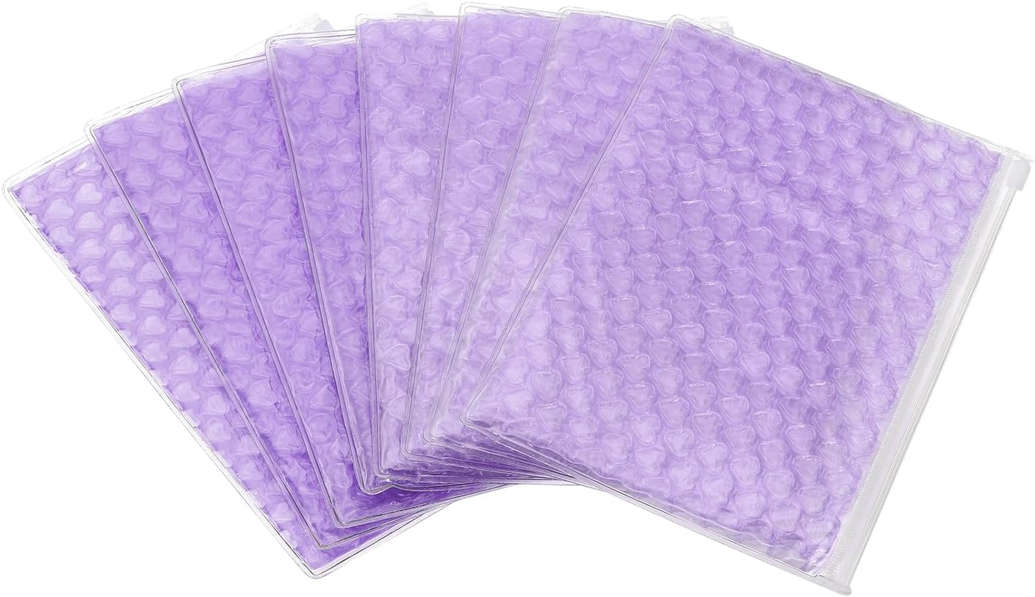 8pcs Clear Bubble Bags Heart Bubble Wrapping Pouches Zipper Packing Cushioning Bag(6 x 9 Inch) - Lightweight & Economic, for Mailing Shipping Packaging Storage, Purple