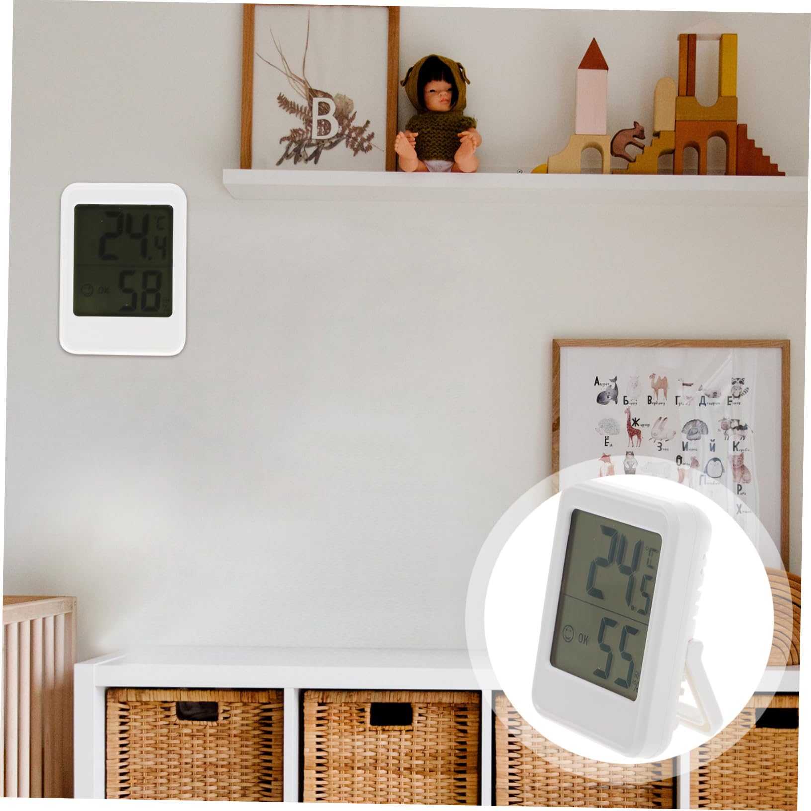 BESTonZON 3 Pièces Thermomètre Et Hygromètre Électronique Thermomètres Température Pendaison De Plein Air Hygromètre Intérieur Humidité Hygromètres Numérique Thermomètre Intérieur Blanche