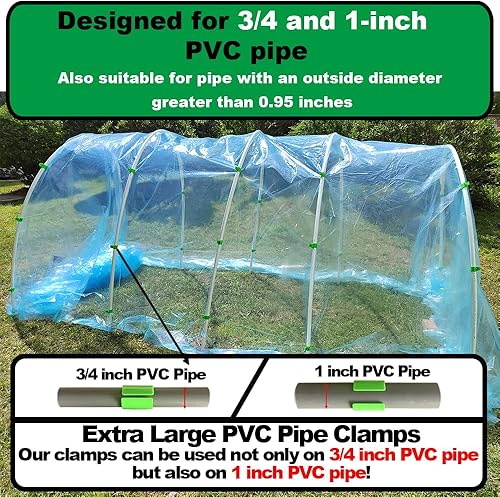 Miniatura 3 de Abrazaderas de invernadero para tubo de PVC de 34-1 pulgada, aros de invernadero, marco de soporte, túnel de cultivo, estacas de jardín de soporte