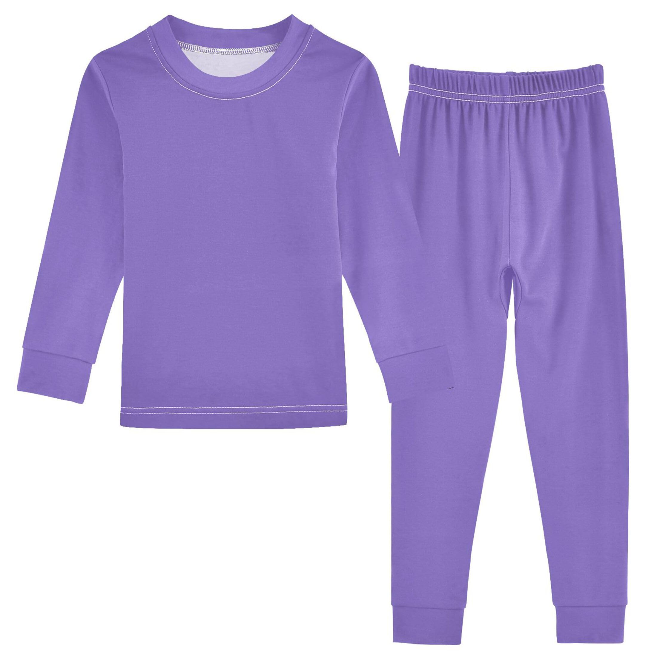 Light Purple Long Sleeve Pajamas Set Sleepwear Jammies 2pcs Set Pjs Light Purple