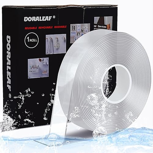 DORALEAF Cinta de doble cara resistente, cinta de montaje nano cinta adhesiva fuerte, cinta de pared extraíble, cinta transparente versátil para