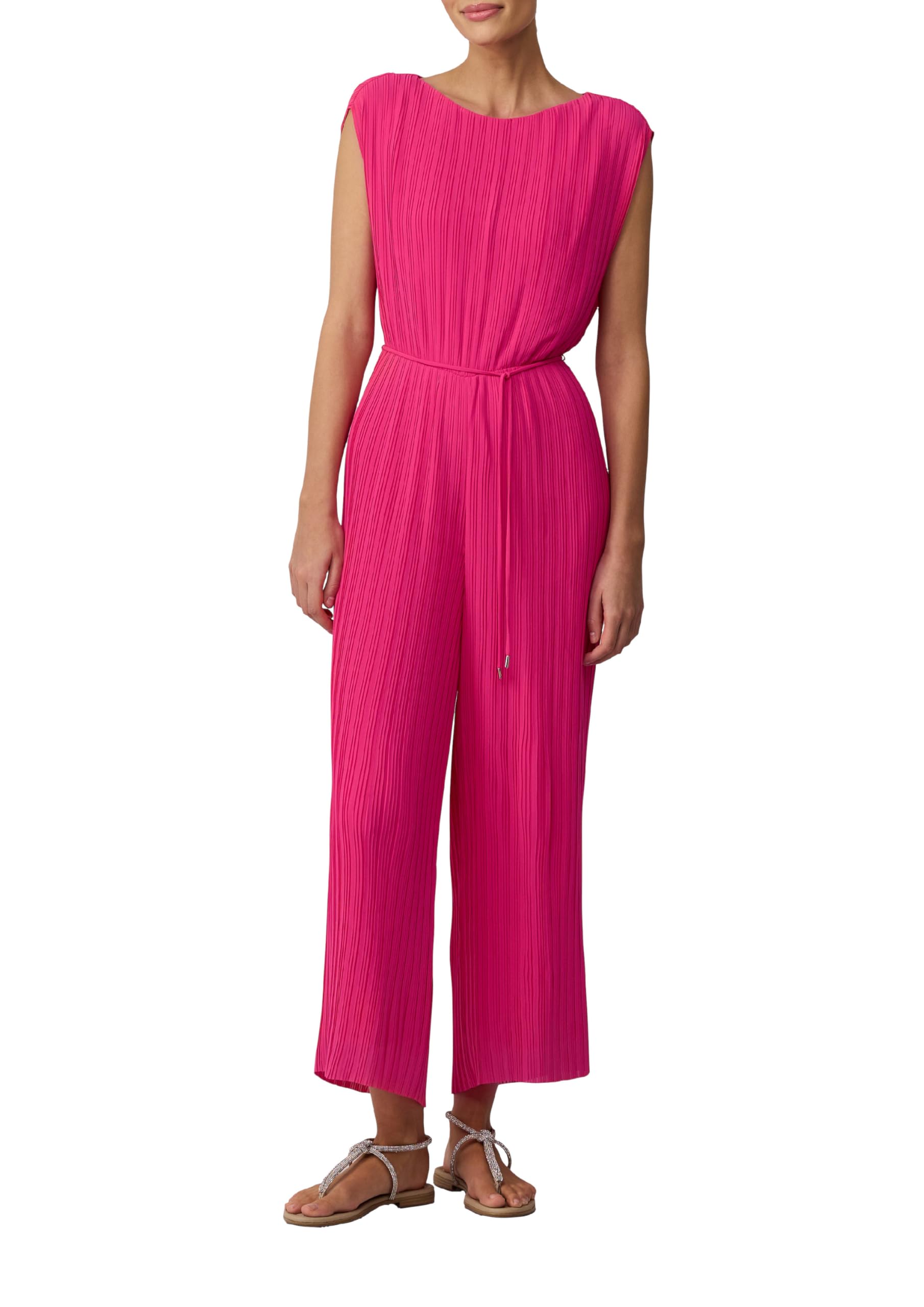 s.Oliver Plissierter Jumpsuit aus Chiffon mit Bindegürtel