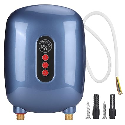 Water Heating Device, Bathroom Supplies 6500W Instant Heater Tankless Water Heater Electric Tankless Hot Water Heater Tankless Water Heater for Bathroomkitchen(Blue, Pink)'