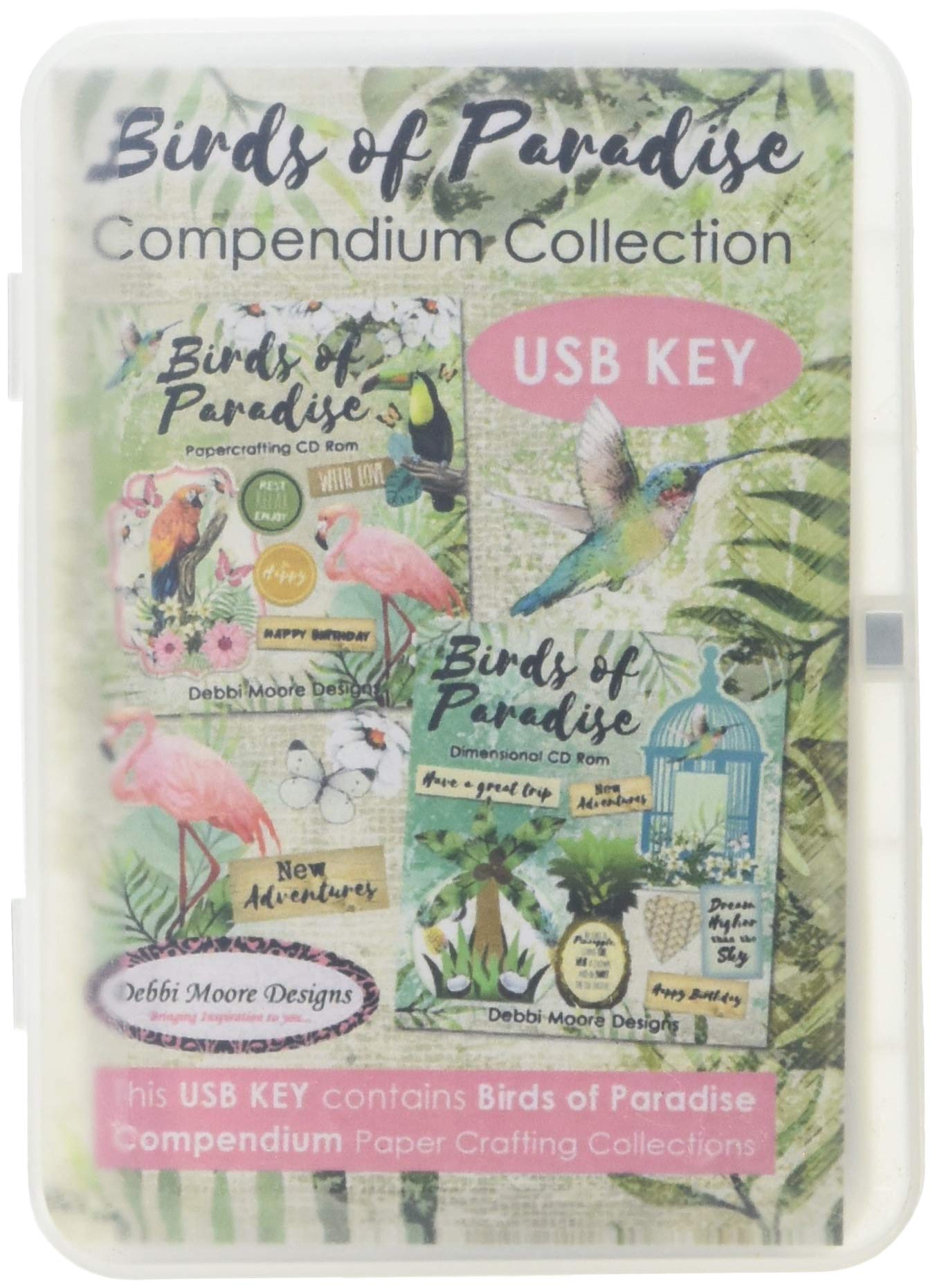Debbi Moore Designs Birds of Paradise USB Key Compendium Paper Craft Collection