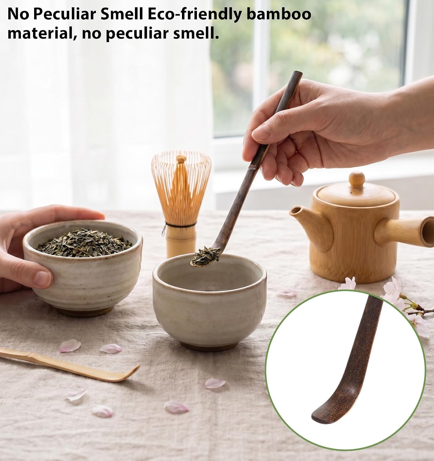 4 PCS Matcha Scoop, 6.89 X 0.47 Inch 4 Styles Bamboo Matcha Spoon Japanese Chashaku for Traditional Tea Ceremony & Coffee