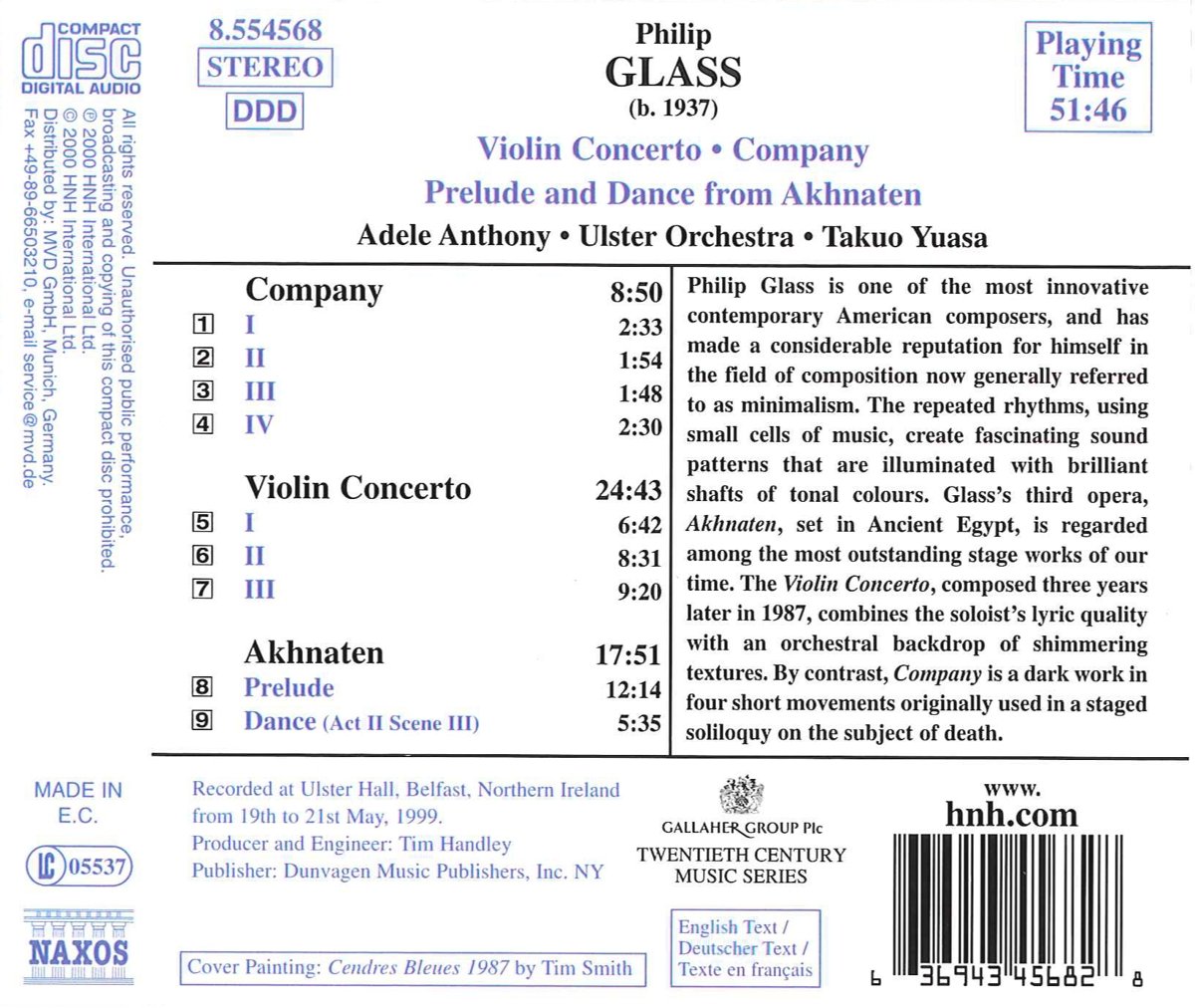 Philip Glass Concerto pour violon