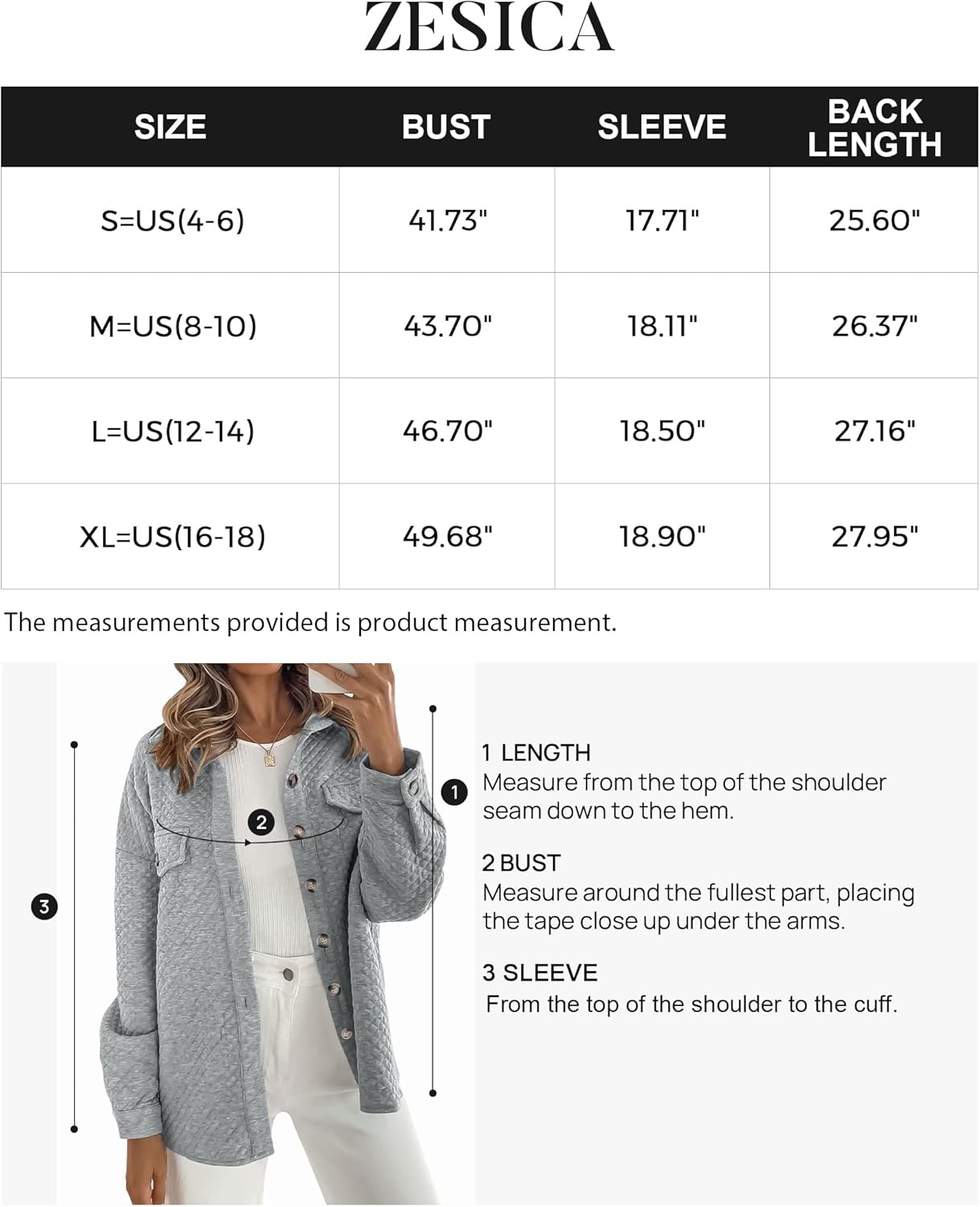 ZESICA Women's Casual Long Sleeve Button Down Loose Lightweight Shacket Shirt Jacket Coat Outerwear with Pockets : Clothing, Shoes & Jewelry