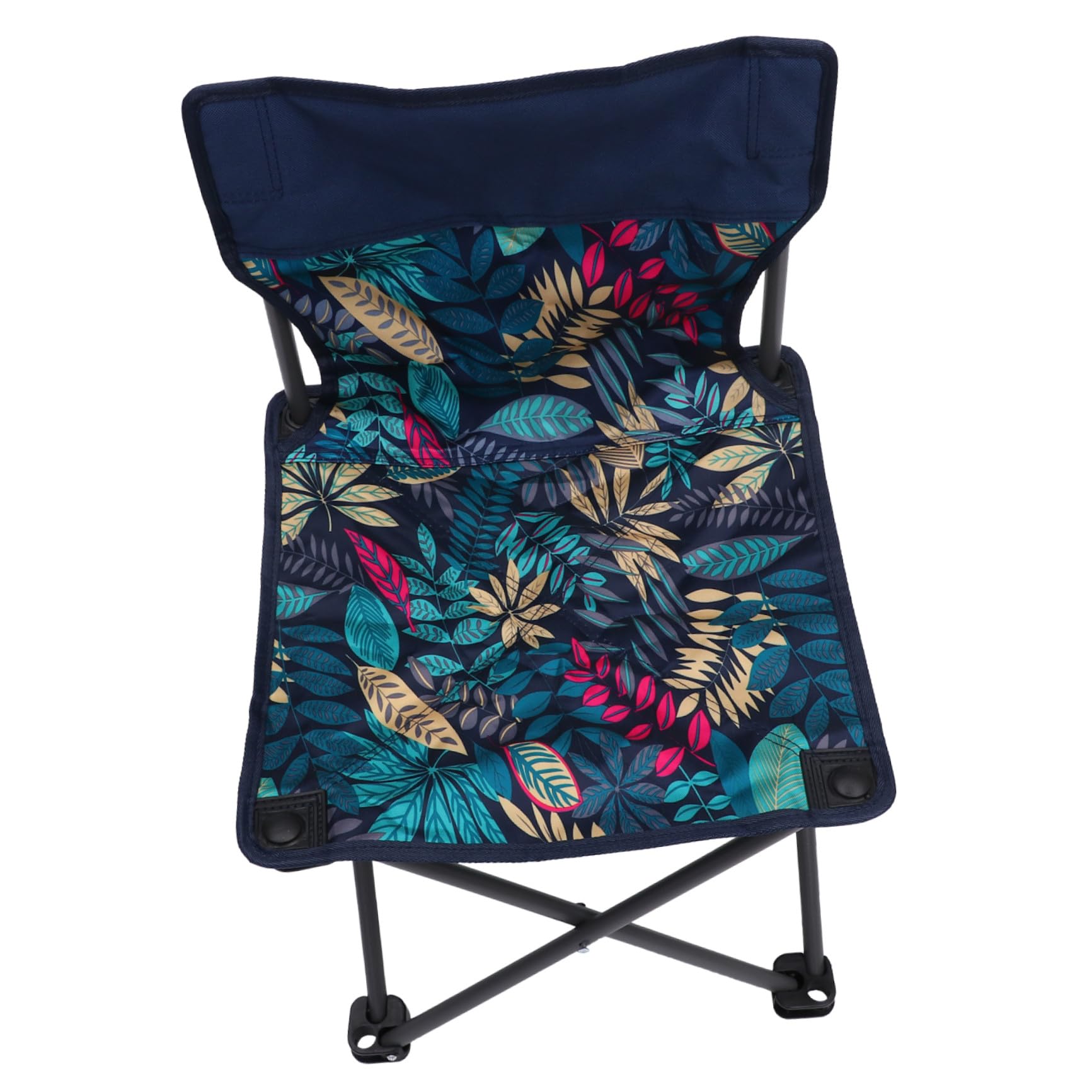 Chaise de pêche pliante bleue camouflage ORFOFE moyenne en tissu compacte