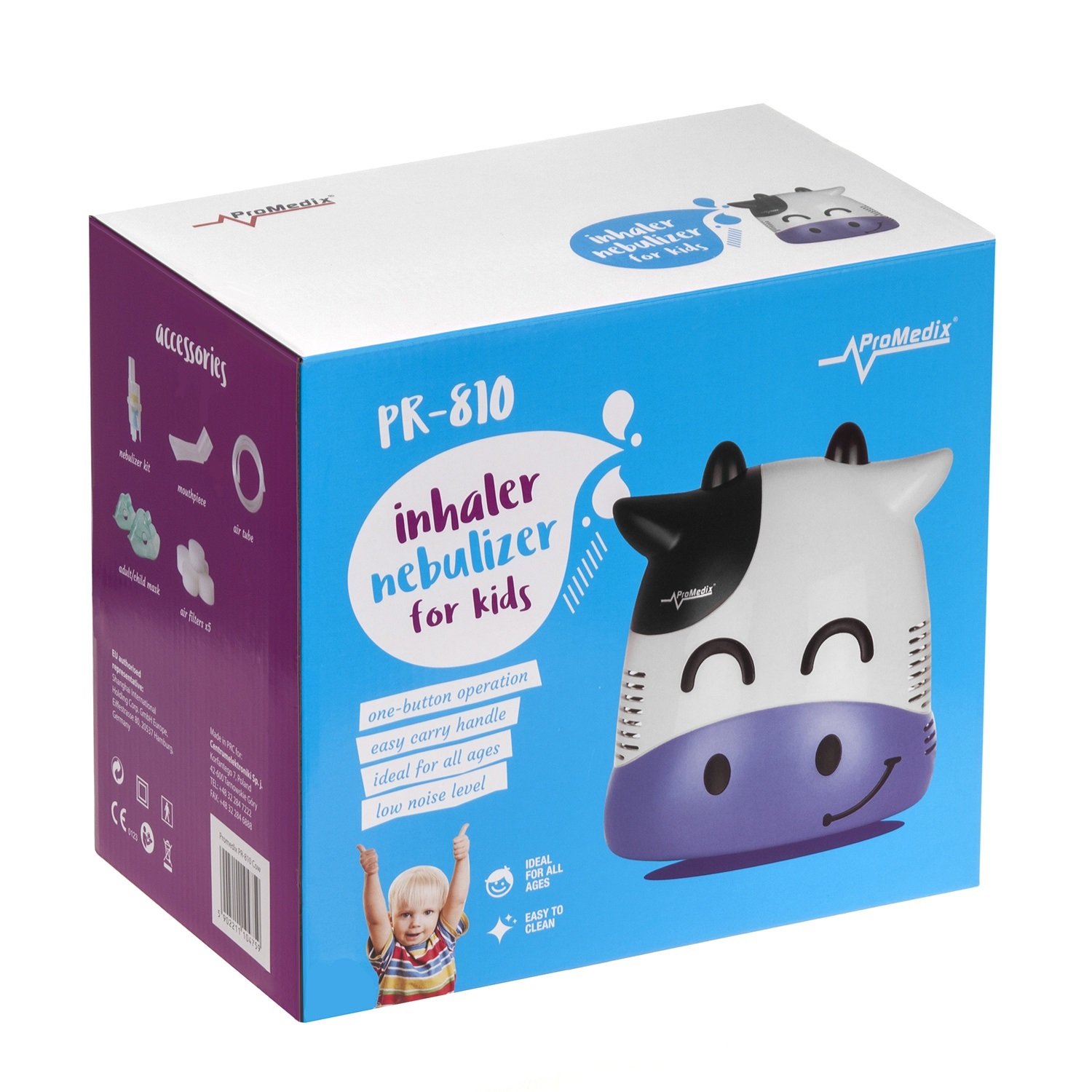 PR-810 - Nebulizador compresor de aire, Vaquita sonriente para niños