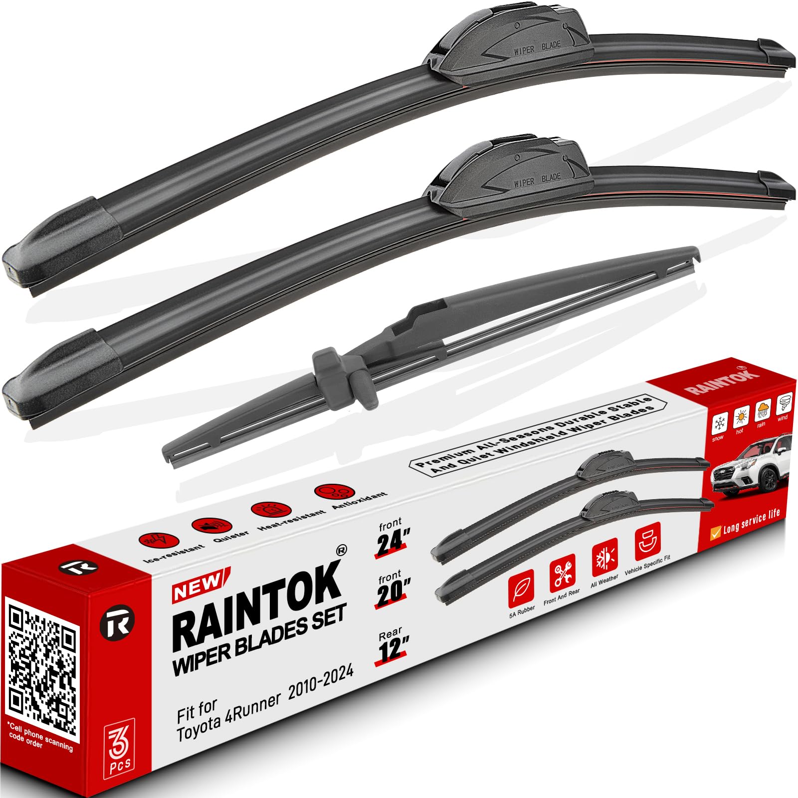 3 Pack Windshield Wiper Blades Replacement for Toyota 4Runner 2010-2024