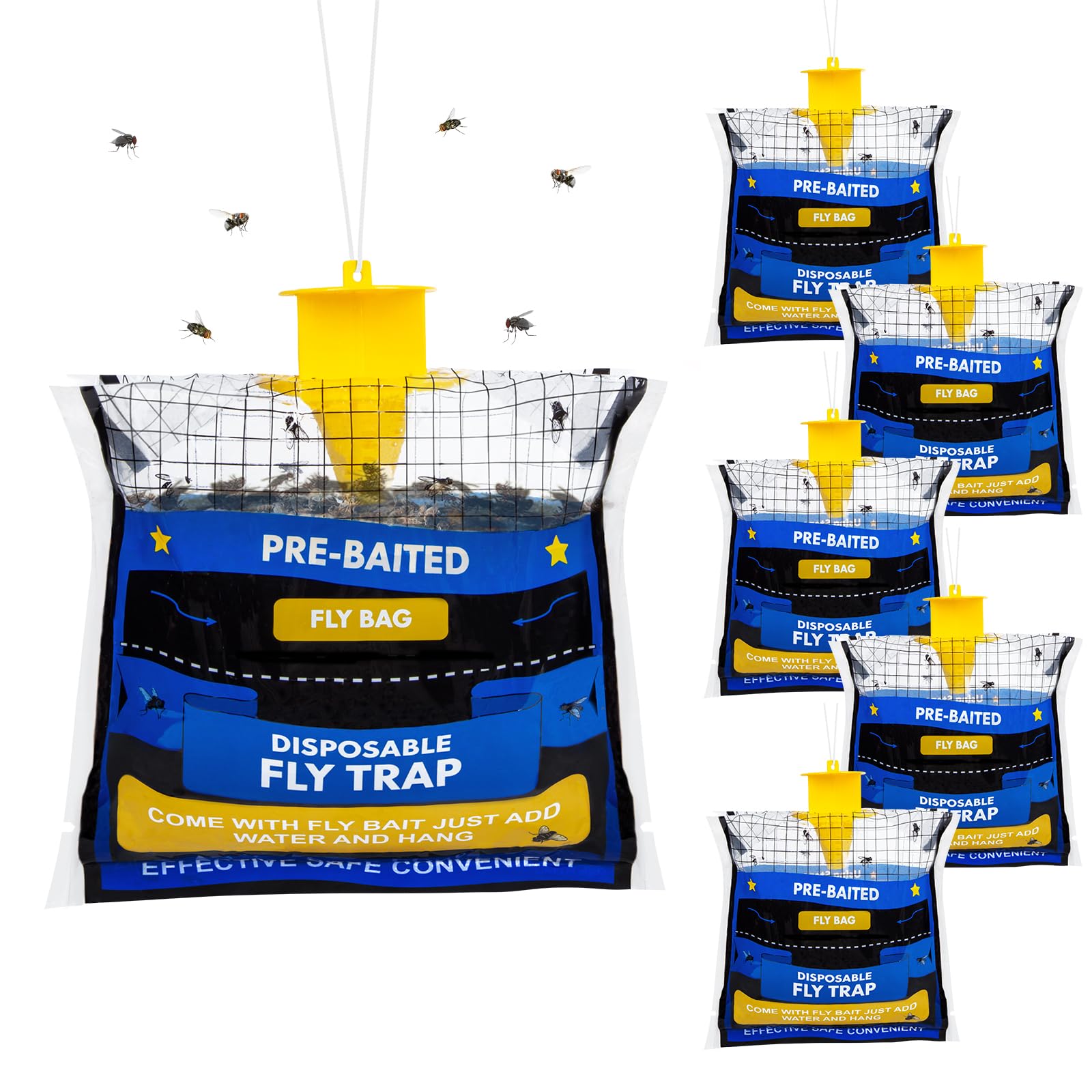 6 Pack Fly Traps Outdoor Hanging (Dwcom Trap)