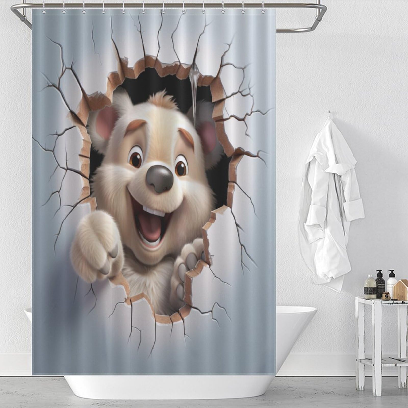 Rideau de douche imperméable rideaux de bain tissu textile 122x183