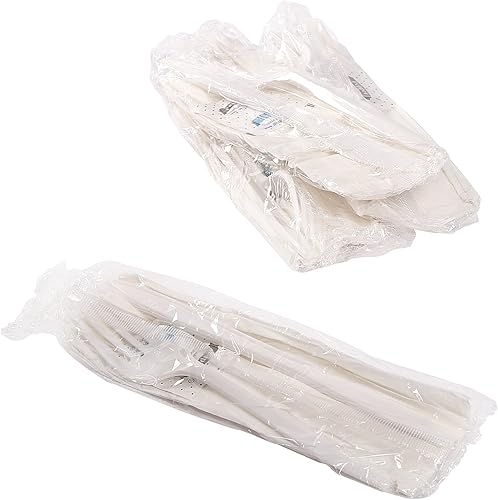 Miniatura 2 de AmerCare Royal - Juego de cubiertos desechables 5 en 1 de peso medio con tenedor, cuchillo, paquetes de sal y pimienta, servilleta de 12 x 13