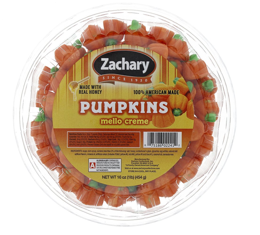 Pumpkins mello creme Tub - 1 lb. in Resealable Tub - Halloween Candy