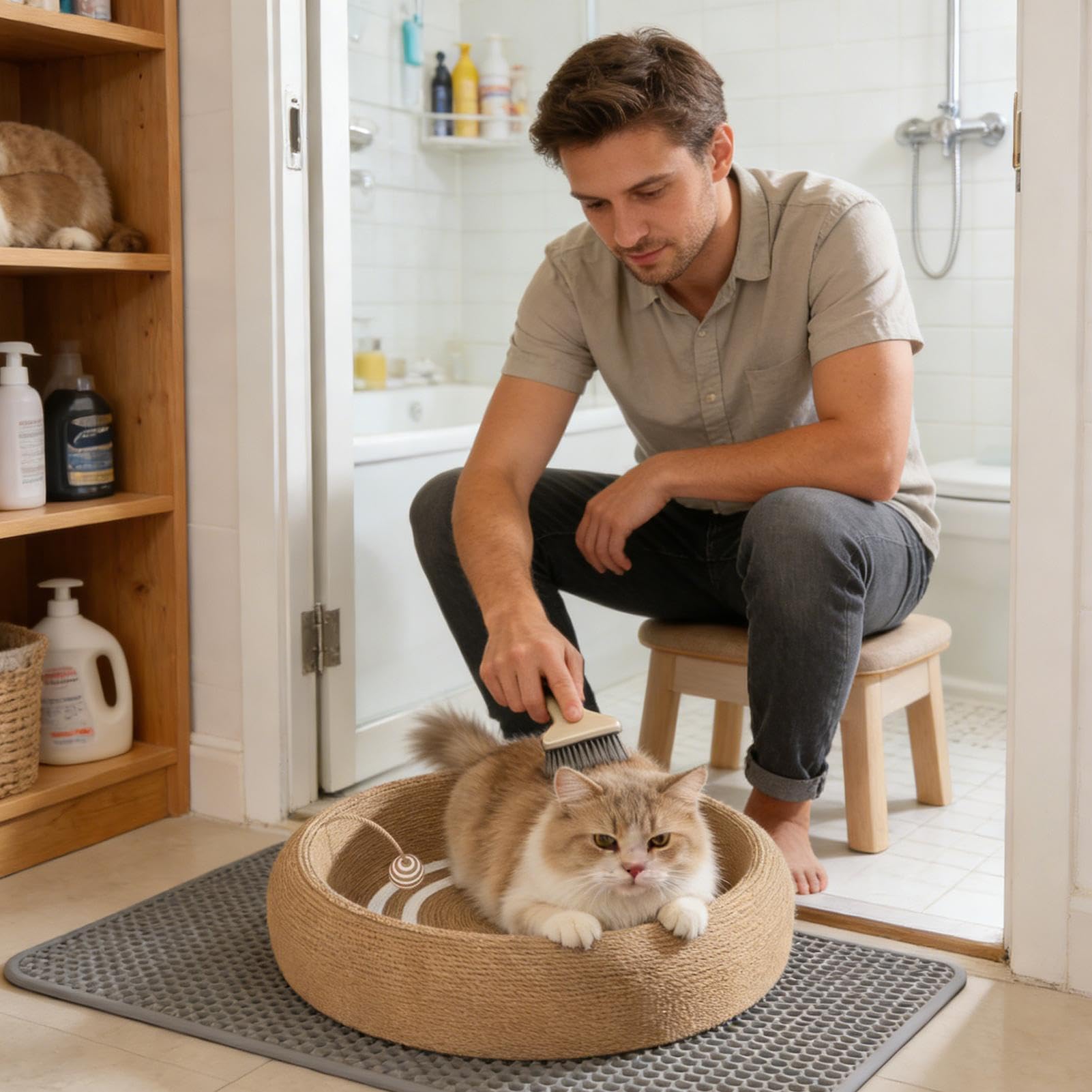 Rascador para gatos y cesta, alfombra de garra de sisal protector de muebles | Raspador Raspador Raspador de Gato para Casa, Apartamento, Salón, Dormitorio y Suelo