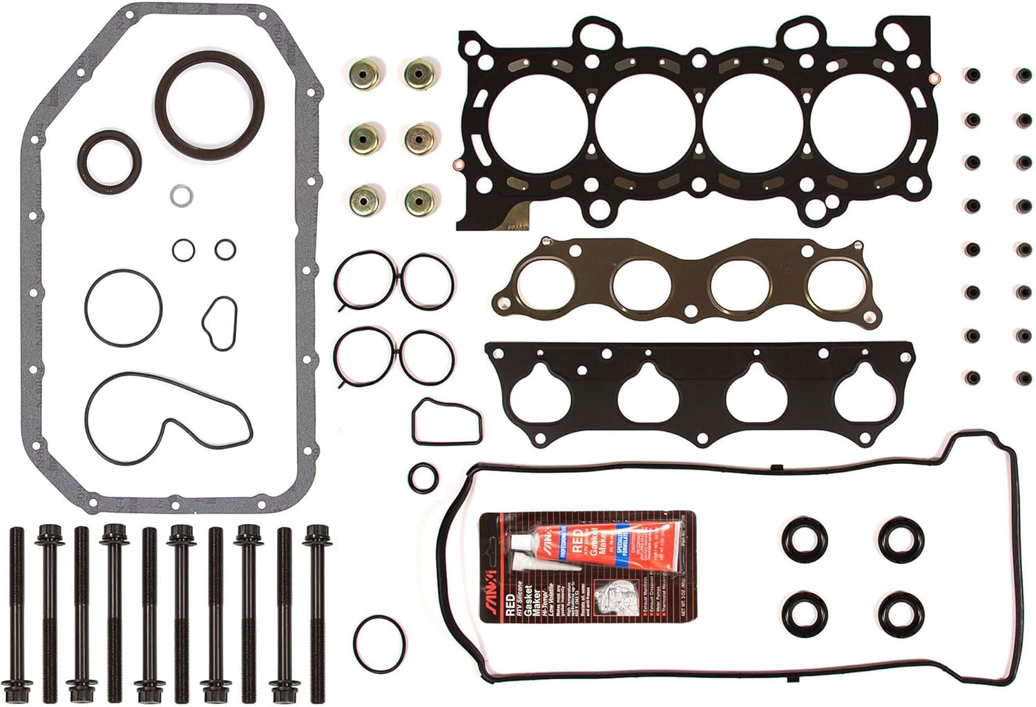 MA-4216922860 Full Gasket Set Head Bolts Compatible With/For 02-06 Honda CRV EX LX 2.4L DOHC K24A1