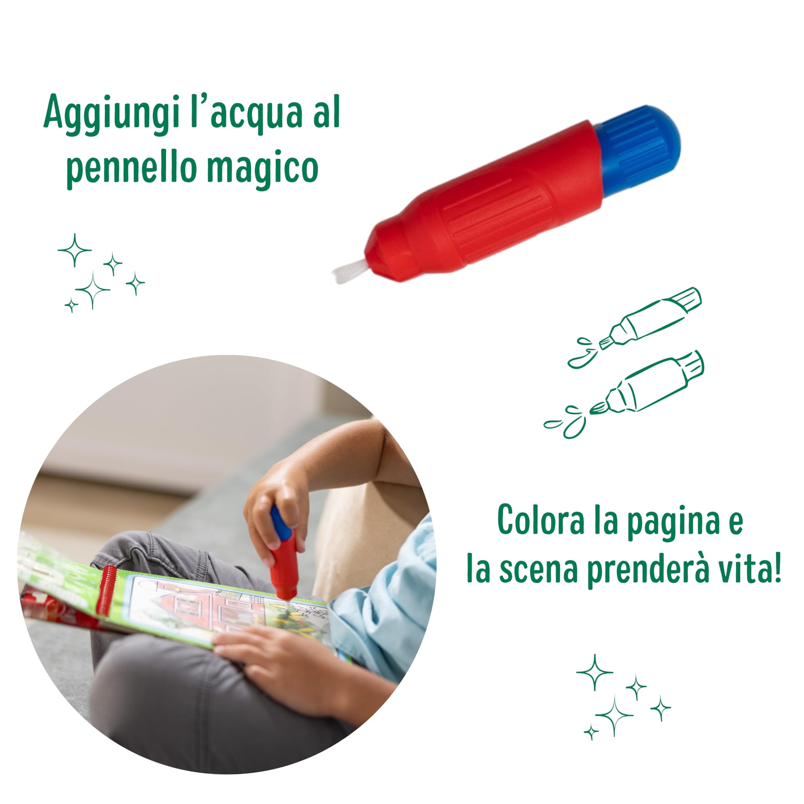 Melissa & Doug Water Wow! Libro Magico da Colorare con Pennello ad Acqua - Tema Fattoria, Gioco Educativo da Viaggio per Bambini 3+ Anni