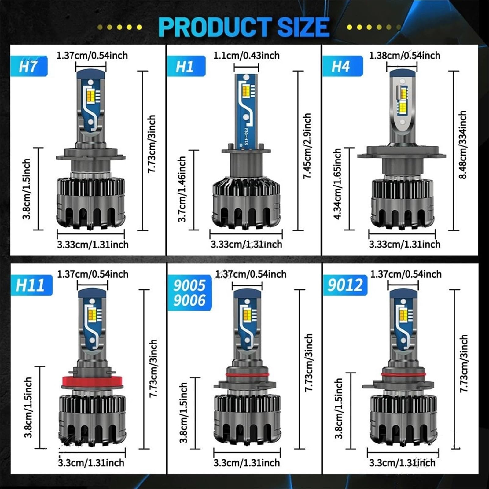 LED Oświetlenie pomocnicze Reflektory LED H7 3000K 4300K ​​6000K