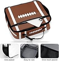 Vista 5 de Lonchera reutilizable de fútbol americano, bolsa de almuerzo aislada, bolsa enfriadora, lonchera para comida y alimentos, bolsa de mano