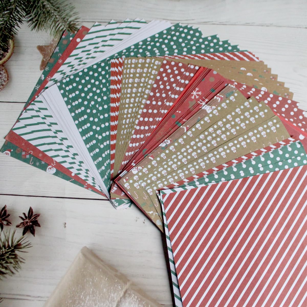 100 Fogli Carta Origami 15x15cm - Double Face Rosso/Bianco Per Natale E Lavoretti Bambini - Foto 3