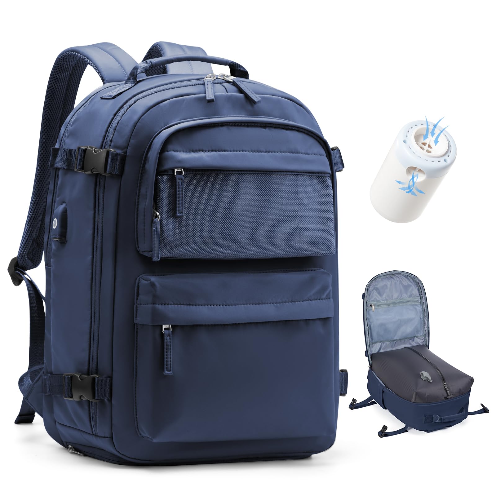 BJLFS Borse da Cabina per Ryanair 40×30×20 Zaino da Viaggio con Sottovuoto Bagaglio a Mano 40x20x25 Easyjet 45×36×20,Zaino con sistema di compressione,Zaino Casual per laptop da 14 pollici per scuola