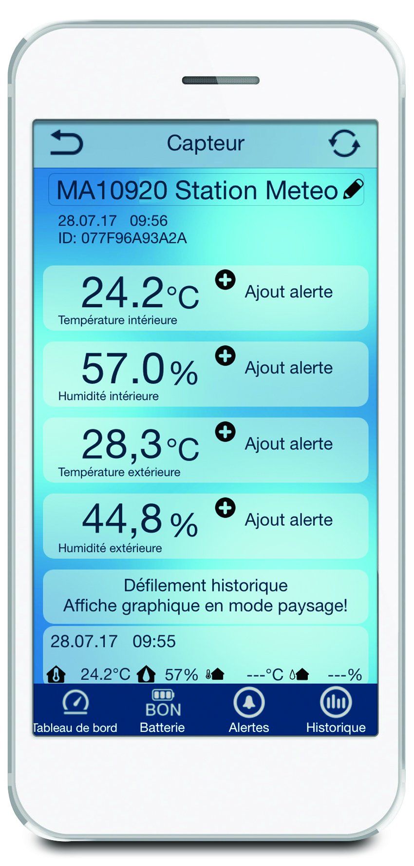 La Crosse Technology MA10920-B-SIL Station Météo Colorée Connectée, Noir/Argent