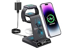 3 in 1 Wireless Charging Station with Digital Clock