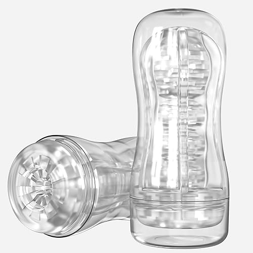 Sex Toys for Men Male Masturbators Manual Sucking Extrusion, Male Sex Toy Stroker, Portable Transparent Pocket Pussise Vagina Textured, Male Masterburbater Penis Blowjob Adult Toy for Men