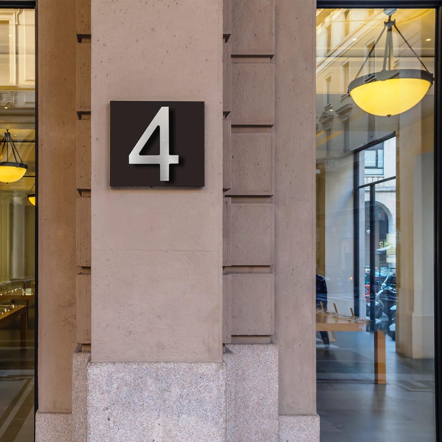 BetLight Modern House Numbers -10 Inch Floating Home Address Number of Outside/Polished Brushed Aluminum Finish/Silver Number 2