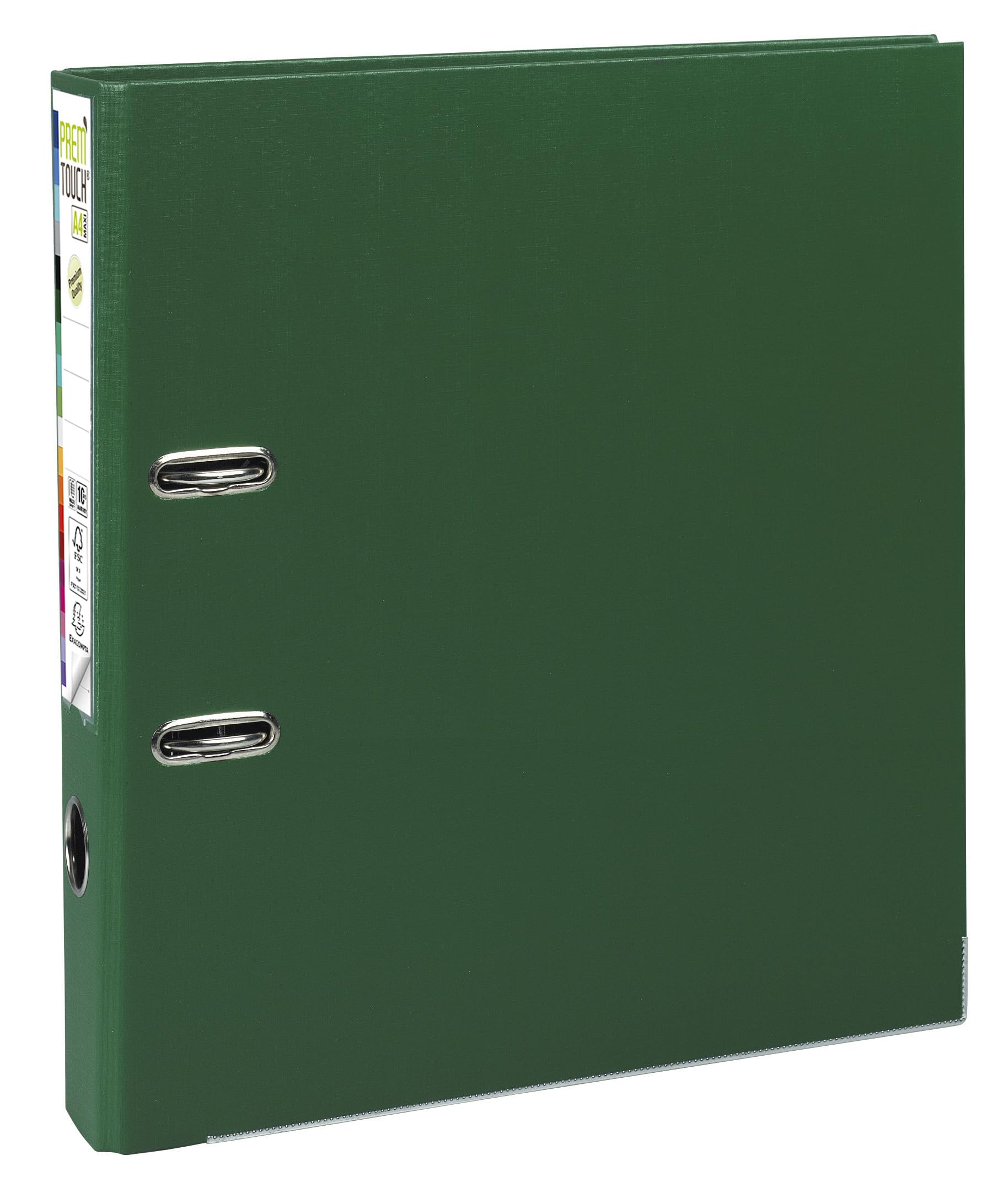 Exacompta 53153E 10er Pack Premium Kunststoff-Ordner Prem´Touch. 5 cm schmal DIN A4 MAXI Ringordner Aktenordner Briefordner Büroordner Plastikordner Schlitzordner dunkelgrün
